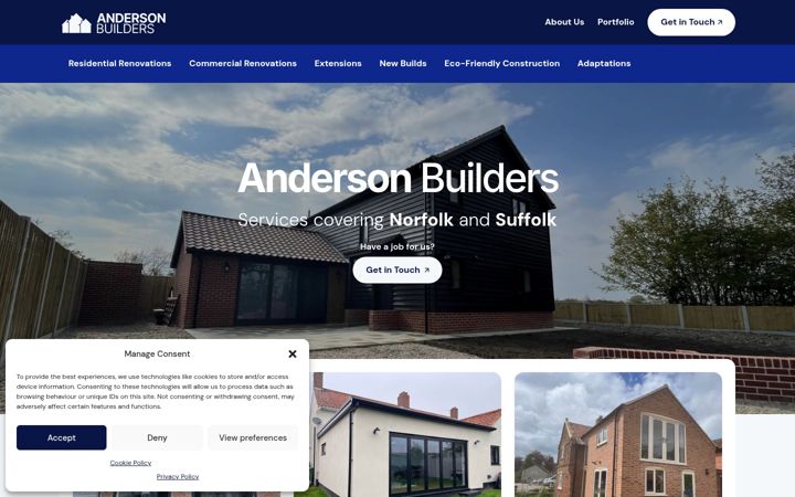 Captura de pantalla de andersonbuilders.co.uk