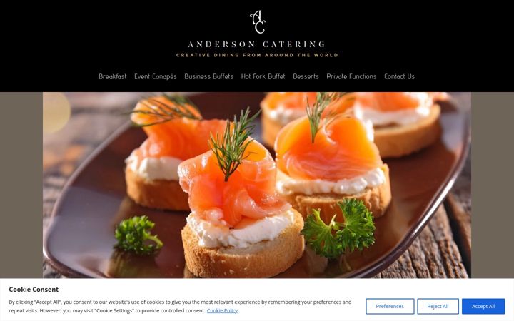 Captura de pantalla de andersoncatering.co.uk