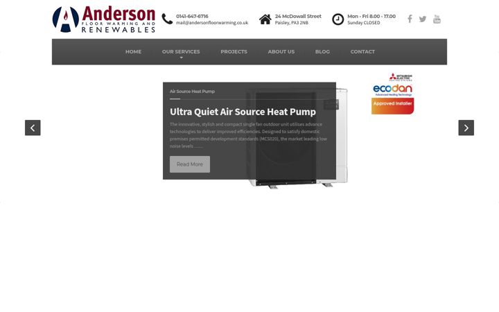 Captura de pantalla de andersonfloorwarming.co.uk