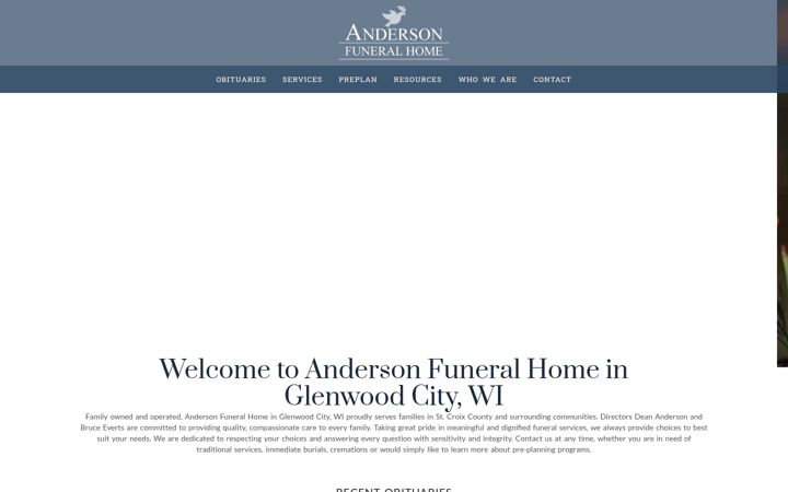 Screenshot of andersonfuneralhomegcwi.com