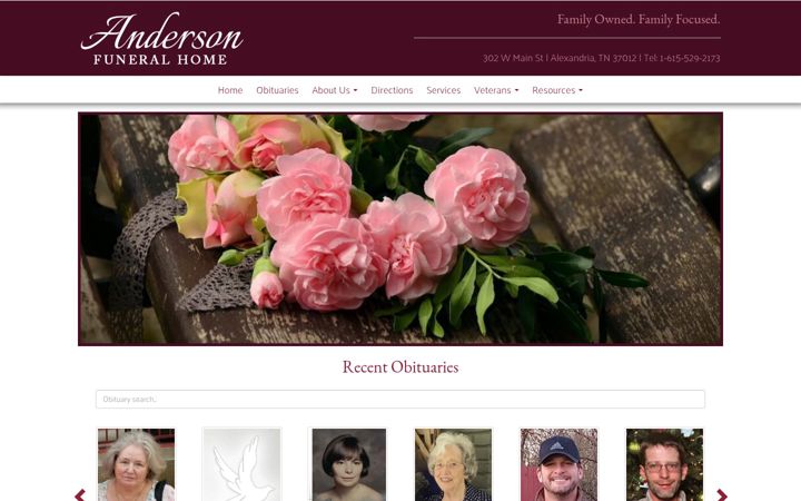 Screenshot of andersonfunerals.net