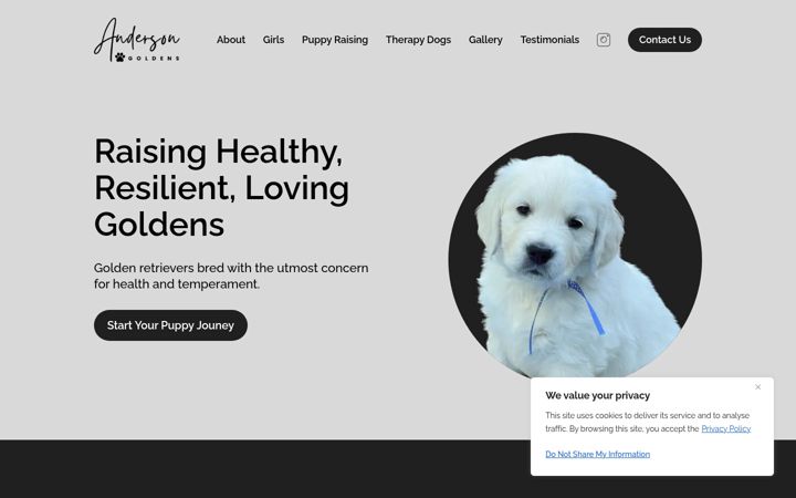 Screenshot of andersongoldens.com