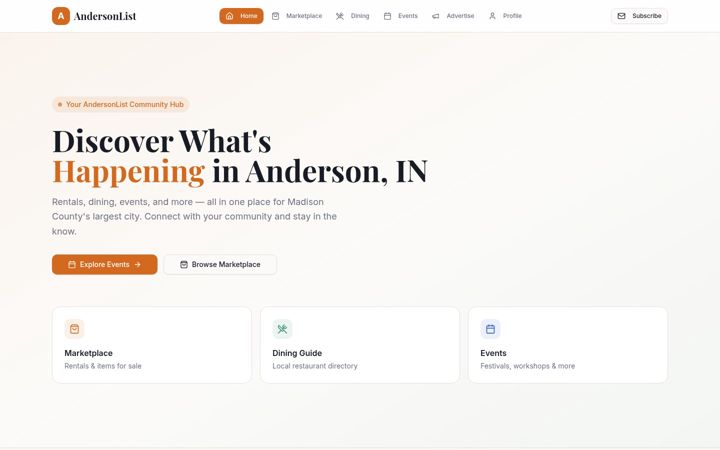 Screenshot of andersonlist.com