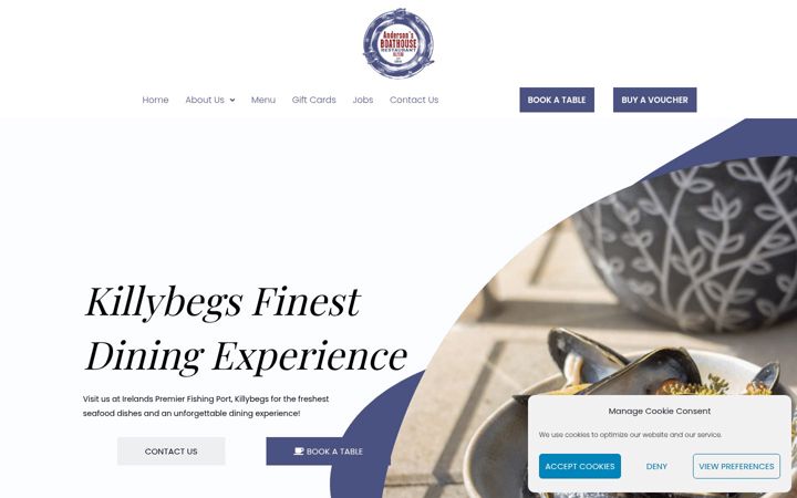 Screenshot of andersonsboathouserestaurant.com