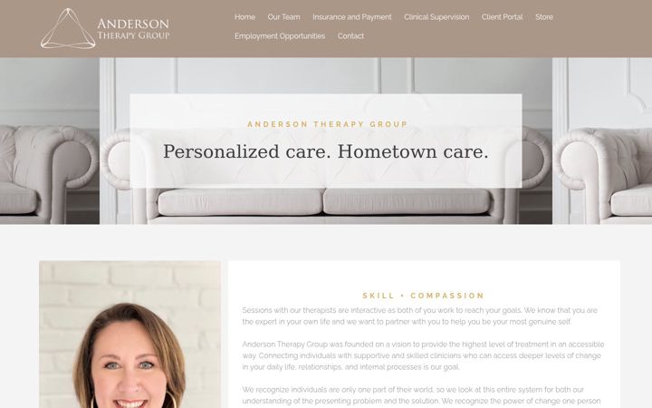 Screenshot of andersontherapygroup.com