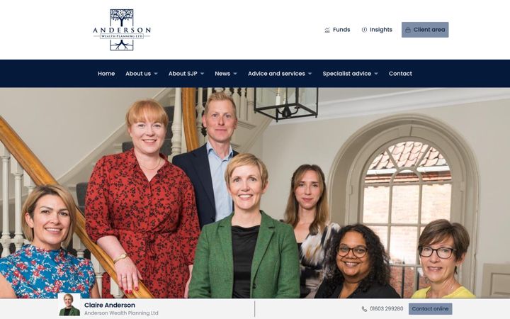 Captura de pantalla de andersonwealthplanning.co.uk