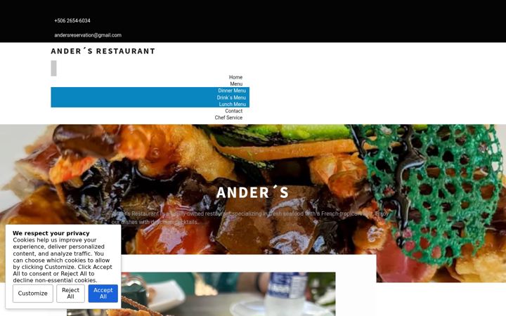 Screenshot of andersrestaurant.com