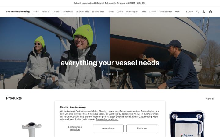 Screenshot of anderssen-yachting.de