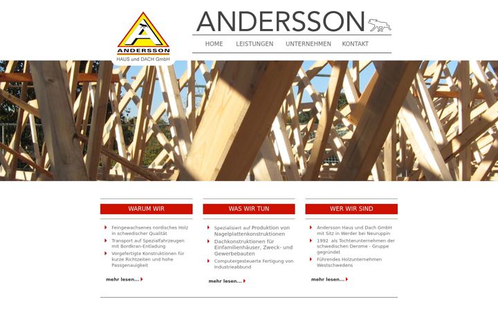 Screenshot of andersson-dach.de