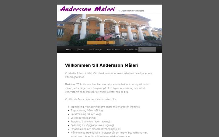 Screenshot of anderssonmaleri.com