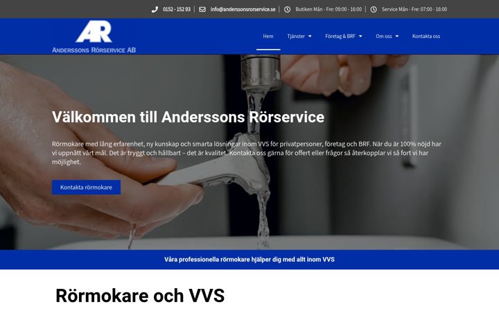 Screenshot of anderssonsrorservice.se