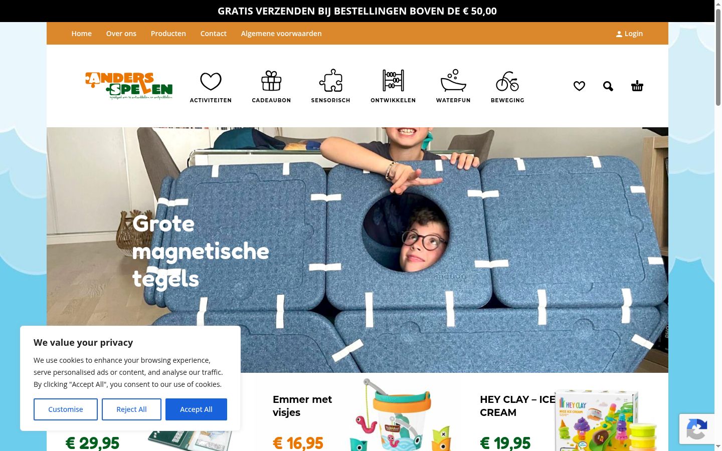 Screenshot des Einwilligungsbanners vor jeglicher Interaktion