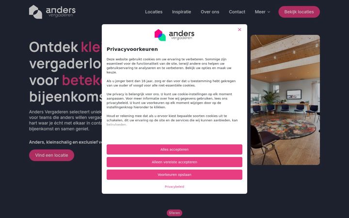 Screenshot di andersvergaderen.nl