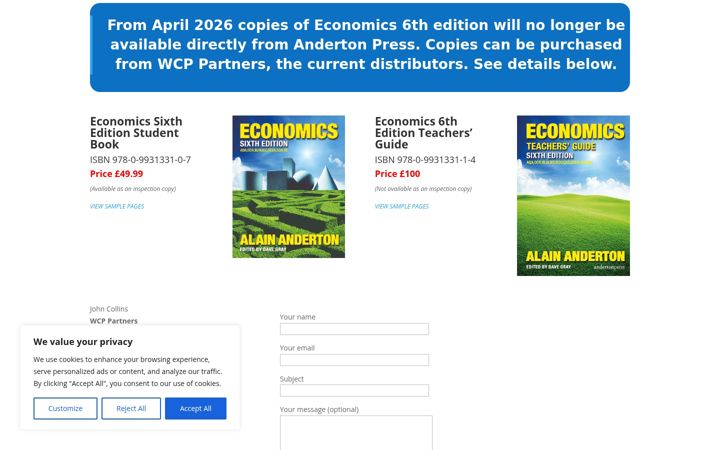 Screenshot of andertonpress.co.uk