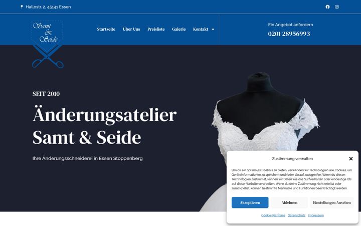 Zrzut ekranu anderungsatelier-samt-seide.de