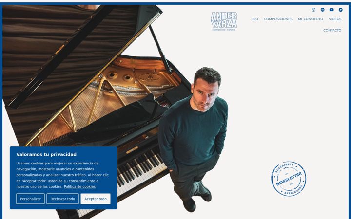 Screenshot of anderyarzamusic.com