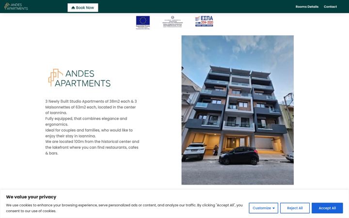 Screenshot di andes-apartments.gr