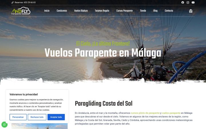 Screenshot of andflyparapente.es