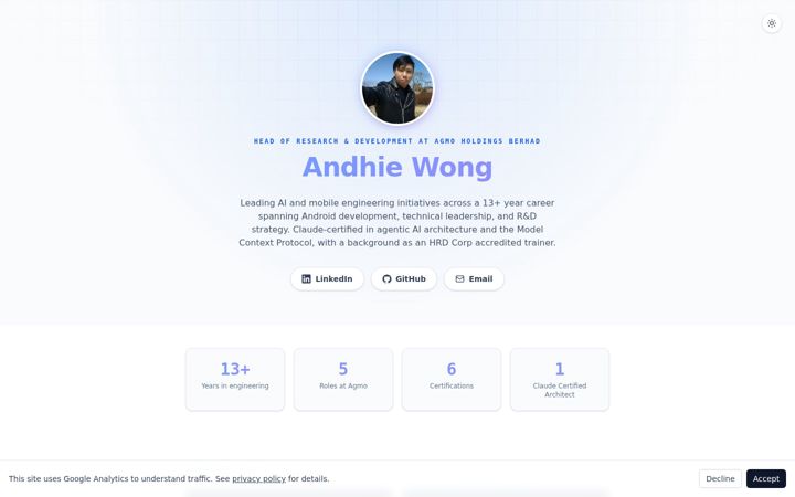 Screenshot of andhiewong.com