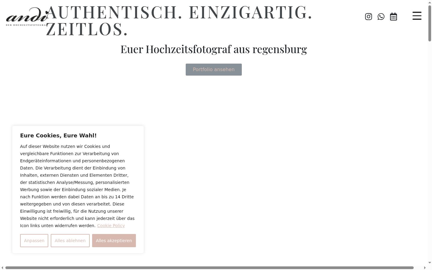 Screenshot of the consent banner shown before any interaction