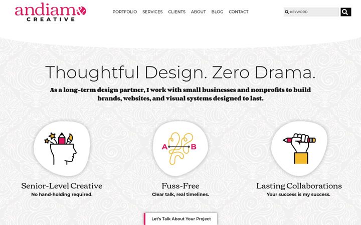 Screenshot of andiamocreative.com
