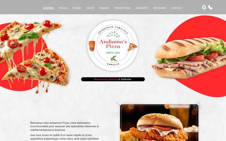Screenshot of andiamospizza.fr