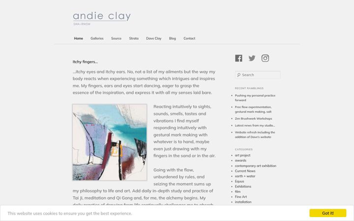 Screenshot of andieclay.com