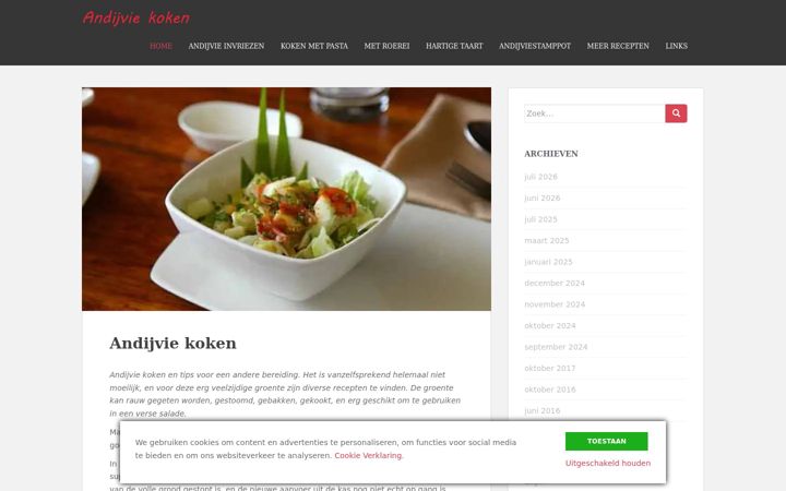 Screenshot of andijviekoken.nl