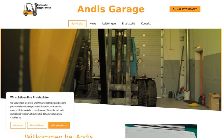 Skjermbilde av andis-garage.de