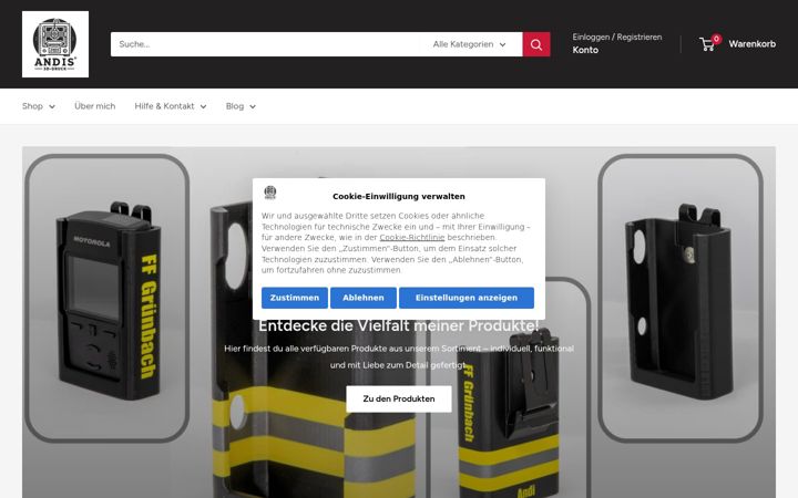 Screenshot of andis3ddruck.de