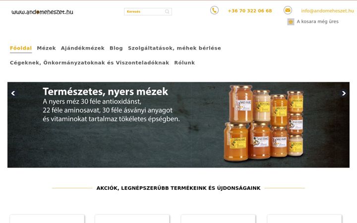 Captura de ecrã de andomeheszet.hu