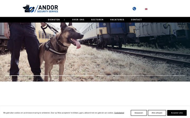 Captură de ecran a andor-security.nl