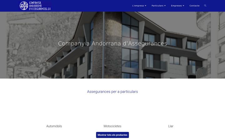 Snímek obrazovky andorranaassegurances.com