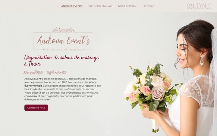 Skärmbild av andovaevents.fr