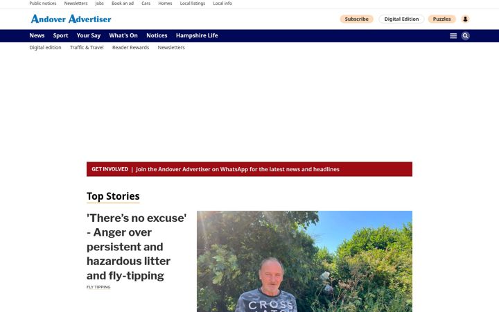 Captura de pantalla de andoveradvertiser.co.uk
