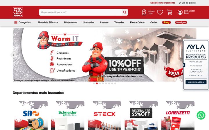 Captura de ecrã de andra.com.br
