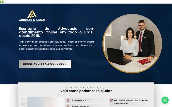 Ekraanipilt saidist andradefazancivel.com.br