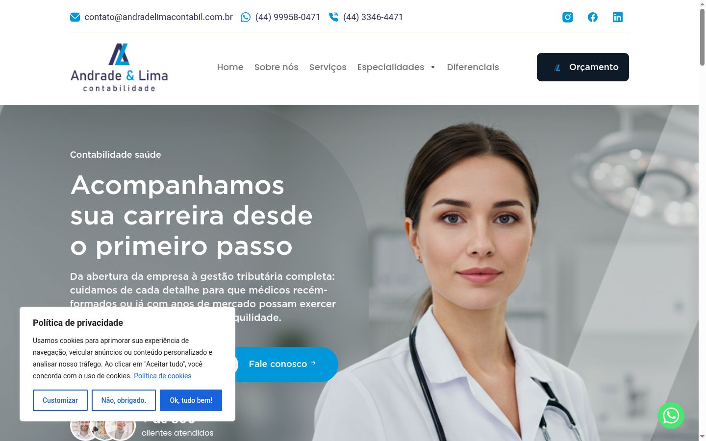 Screenshot del banner di consenso mostrato prima di qualsiasi interazione