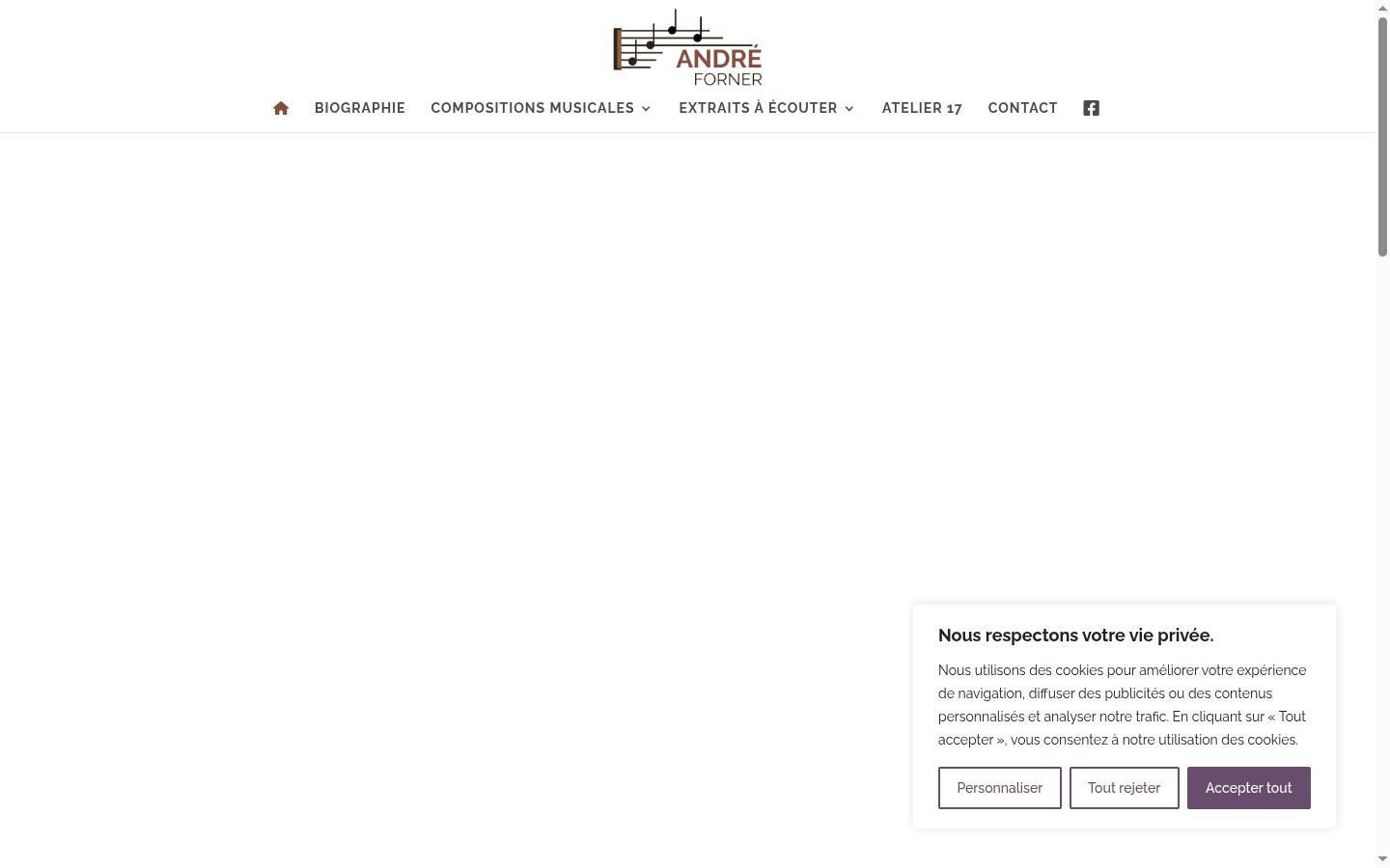 Capture d'écran de la bannière de consentement affichée avant toute interaction