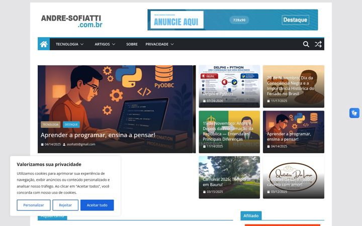 Ekraanipilt saidist andre-sofiatti.com.br