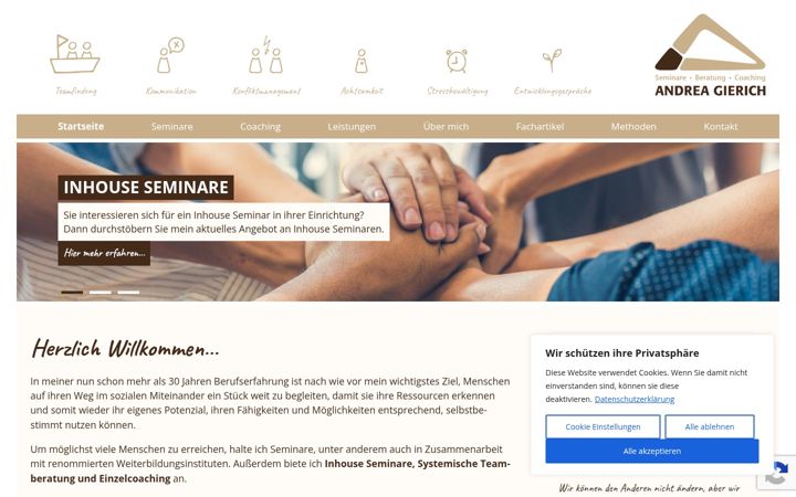 Ekraanipilt saidist andrea-gierich.de