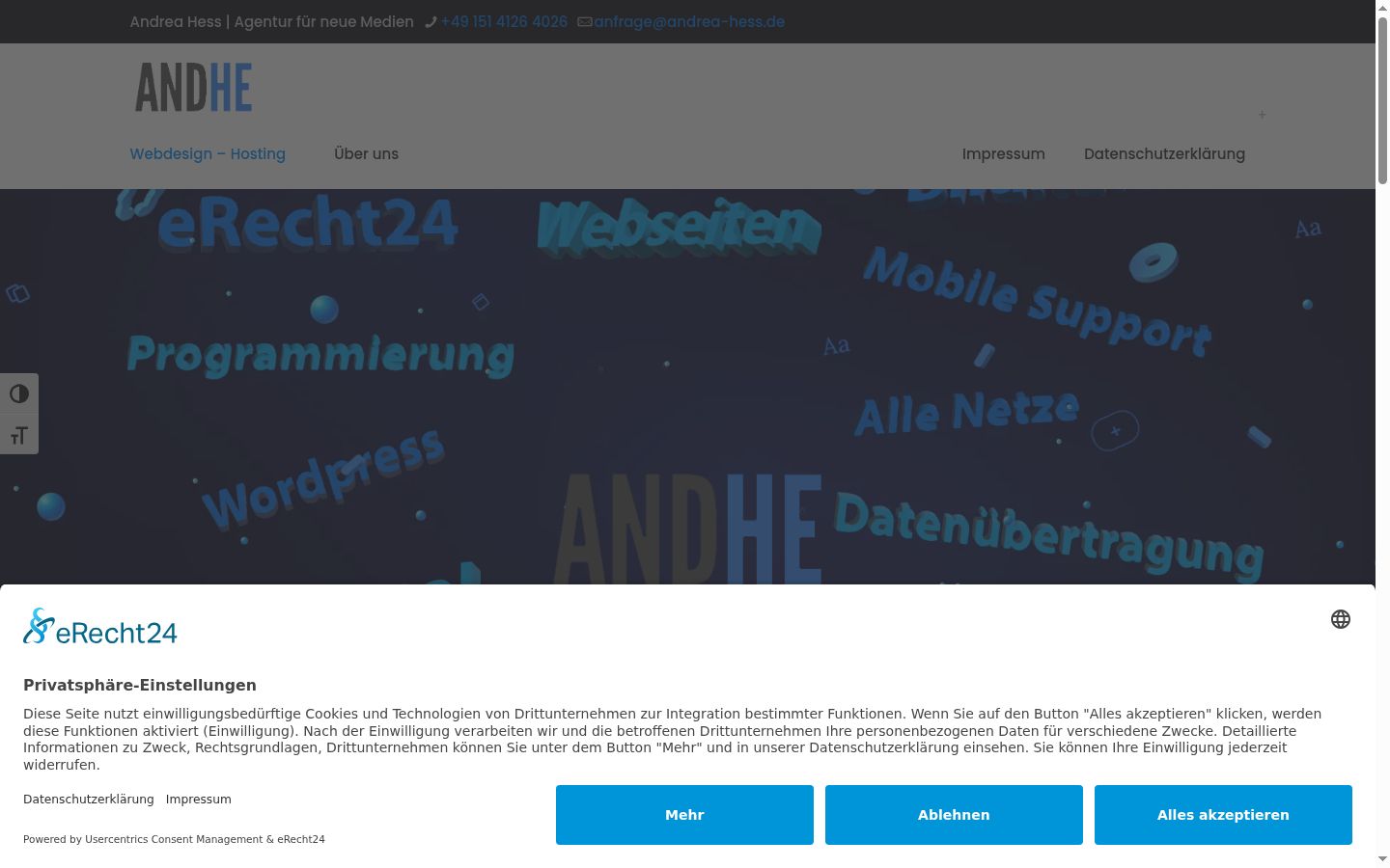 Screenshot of the consent banner shown before any interaction