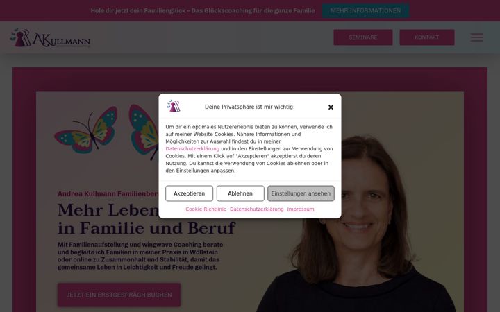 Ekraanipilt saidist andrea-kullmann.de