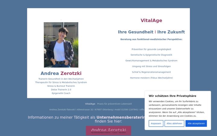 Screenshot of andrea-zerotzki.de
