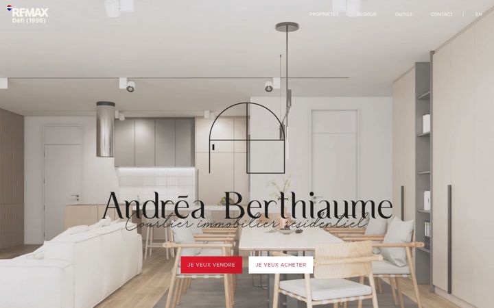 Screenshot of andreaberthiaume.com