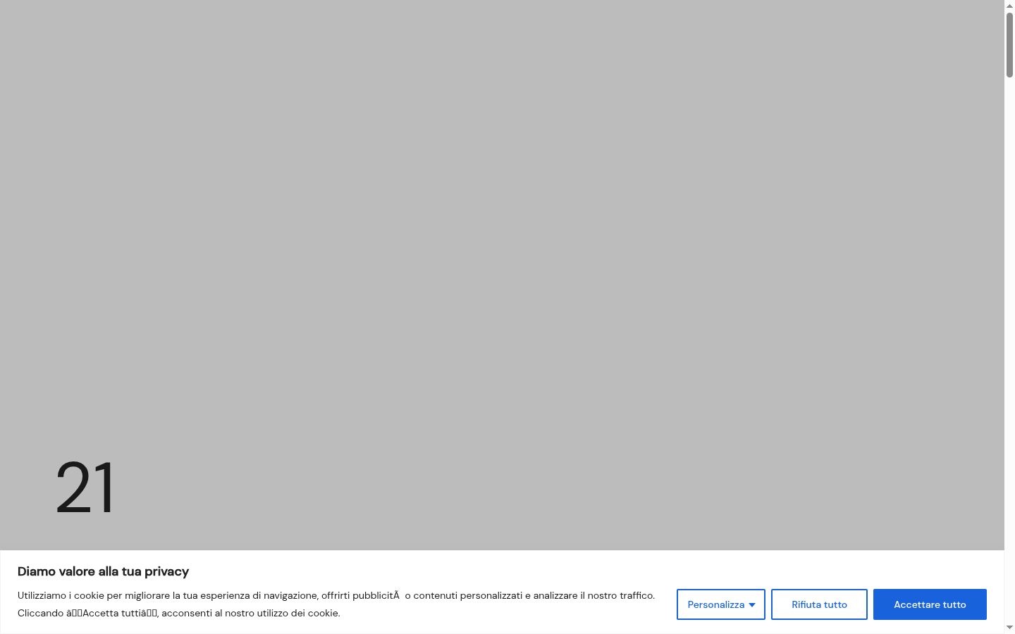 Screenshot of the consent banner shown before any interaction