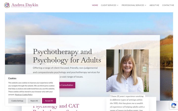 Screenshot of andreadaykin.co.uk