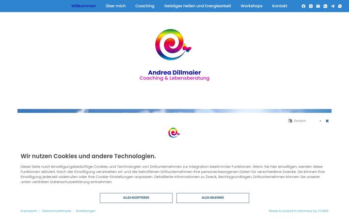 Screenshot of andreadillmaier.de