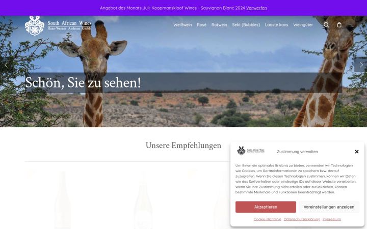 Screenshot of andreae-weine.de