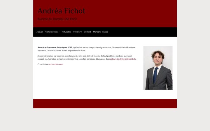 Ekraanipilt saidist andreafichot-avocat.fr